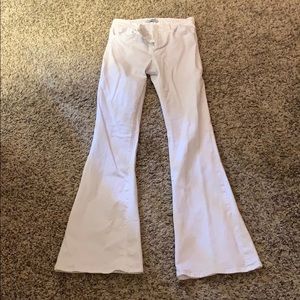 White flare denim pants - so cute!!!!